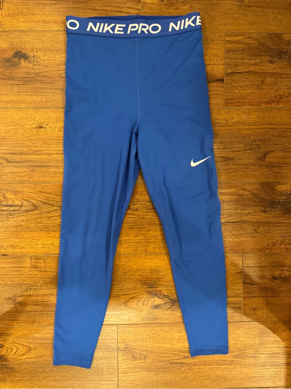 Nike Women’s Royal Blue Performance Leggings with White Swoosh